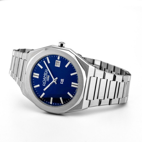 ROAMER R8 Gents Ρολόι Ασημί με Μεταλλικό Μπρασελέ και Μπλε Καντράν