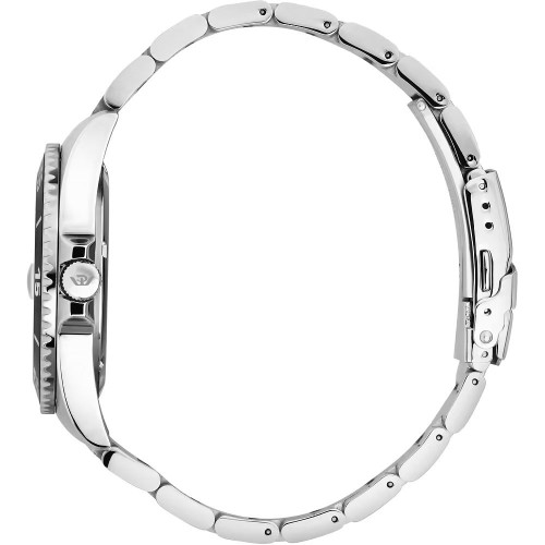 PHILIP WATCH Caribe Sport Ρολόι Ασημί με Μεταλλικό Μπρασελέ και Μαύρο Καντράν