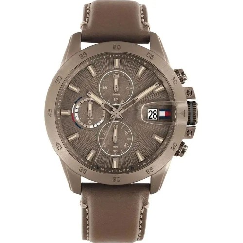 TOMMY HILFIGER Jameson Chronograph Ρολόι Καφέ με Δερμάτινο Λουράκι και Καφέ Καντράν