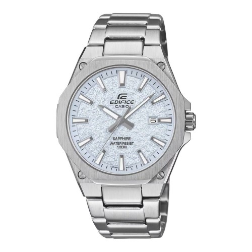 CASIO Edifice Ρολόι Ασημί με Μεταλλικό Μπρασελέ και Γαλάζιο Καντράν