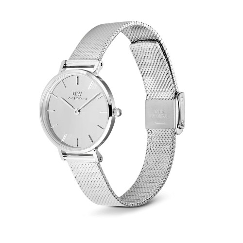 DANIEL WELLINGTON Petite Reflection Ρολόι Ασημί με Μεταλλικό Μπρασελέ και Ασημί Καντράν