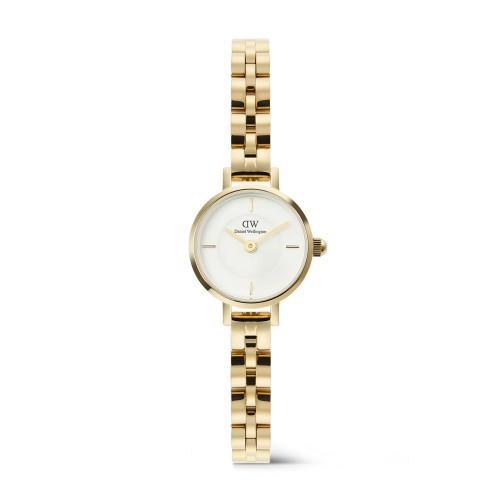 DANIEL WELLINGTON Petite Mini Arch 3-link Ρολόι Χρυσό με Μεταλλικό Μπρασελέ και Λευκό Καντράν
