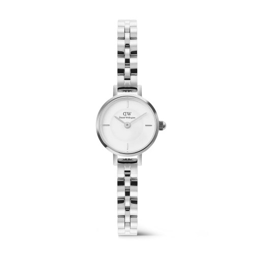 DANIEL WELLINGTON Petite Mini Arch 3-link Ρολόι Ασήμι με Μεταλλικό Μπρασελέ και Λευκό Καντράν