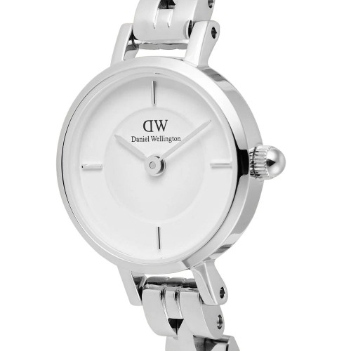 DANIEL WELLINGTON Petite Mini Arch 3-link Ρολόι Ασήμι με Μεταλλικό Μπρασελέ και Λευκό Καντράν