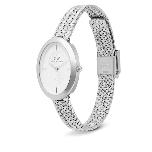 DANIEL WELLINGTON Juliette Ρολόι Ασήμι με Μεταλλικό Μπρασελέ και Λευκό Καντράν