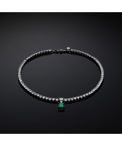 CHIARA FERRAGNI  EMERALD J19AWJ01 Ασημένιο Κολιέ Με Πράσινη Πέτρα