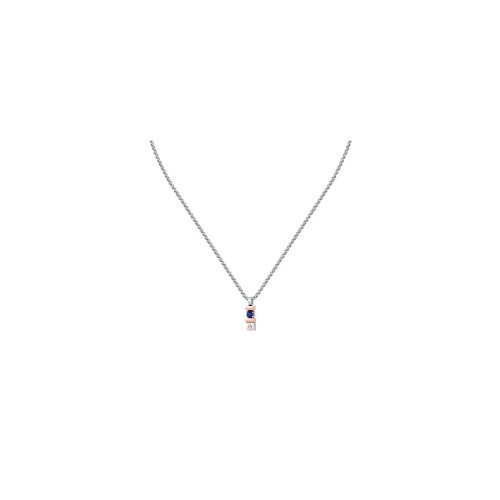 MASERATI NECKLACE JM334AXO06 Ανδρικό Κολιέ Δίχρωμο Με Μπλε Πέτρα