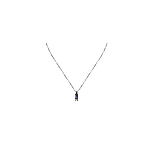 MASERATI NECKLACE JM334AXO05 Ανδρικό Κολιέ Δίχρωμο Με Μπλε Πέτρα